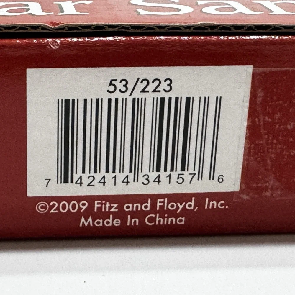 Fitz & Floyd Dear Santa Elongated Ceramic Serving Tray Christmas Holiday 11.5x6